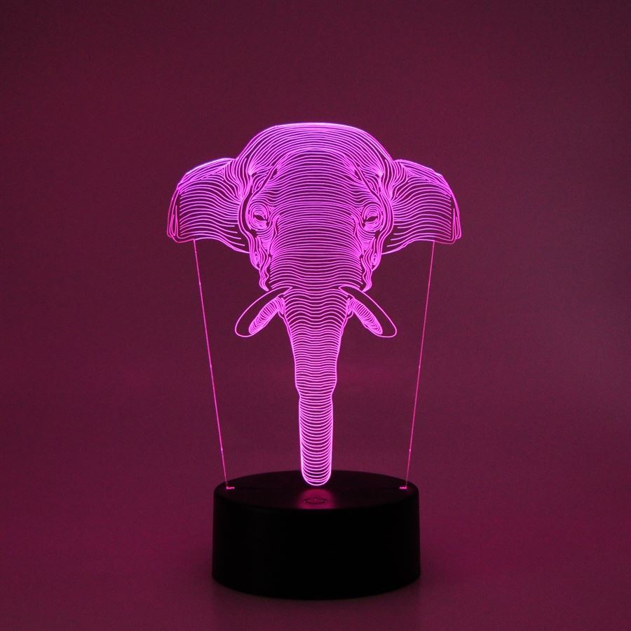 Night 3D LED lamp Elephant